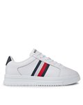 Tommy Hilfiger sneakers uomo bianco in pelle supercup leather stripes