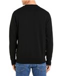 Tommy Hilfiger felpa uomo girocollo nera Tommy logo tipped mw0mw33640-bds