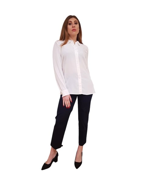 Tommy Hilfiger camicia donna bianca in crep di viscosa regular fit