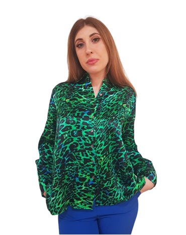 Fracomina camicia maculata greenblack fr23wt6014w413l7-c74