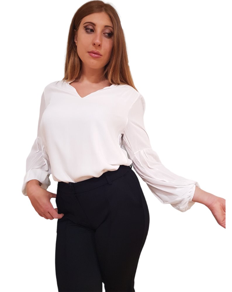 Fracomina blusa scollo a v crema