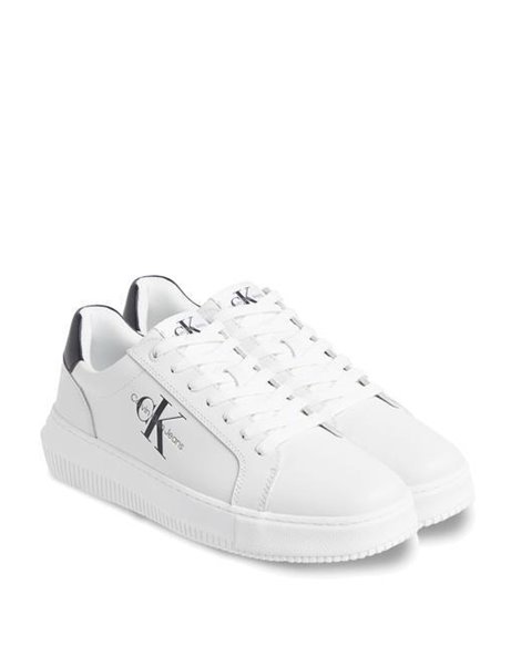 Calvin Klein Jeans sneakers bianca e nera in pelle Chunky cupsole monologo