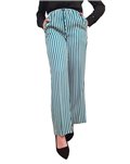 Tommy Hilfiger pantaloni donna relaxed fit a righe bianco e verde ww0ww41589-0cd