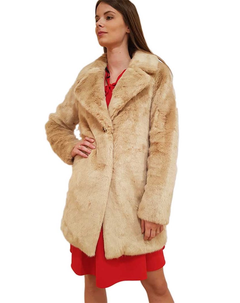 Cappotto effetto pelliccia Gaudi beige 