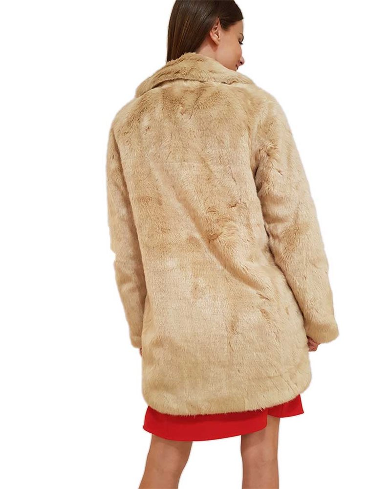 Cappotto effetto pelliccia Gaudi beige 