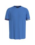 Tommy Hilfiger t shirt uomo blu elettrico con bandierina mw0mw34430-c30