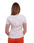 Gaudi t shirt donna bianca con strass e stampa floreale 411fd64006-2100