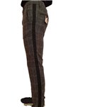 Pantalone skinny Roberto P Luxury a quadri con banda laterale grigio nero