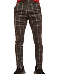 Roberto P Luxury pantalone skinny a quadri grigio nero