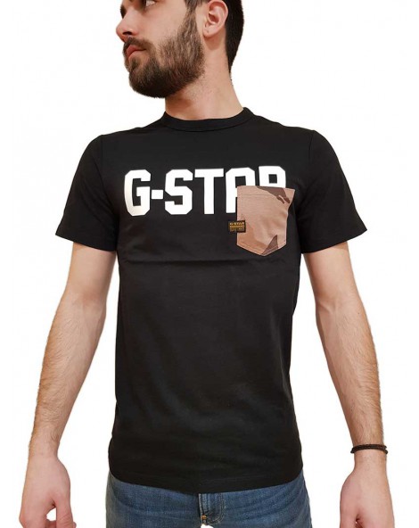 T shirt G-Star Raw Gsraw Allover Pocket nera