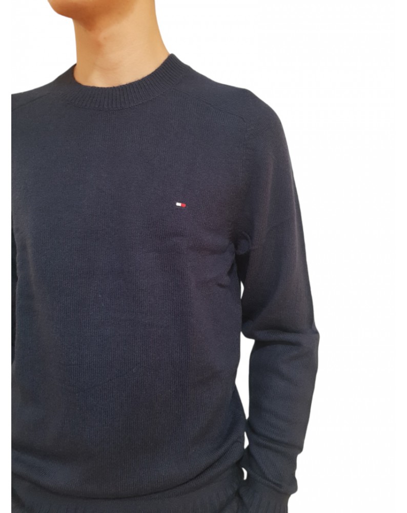 Tommy Hilfiger pullover blue in lana merino mw0mw33100-dw5