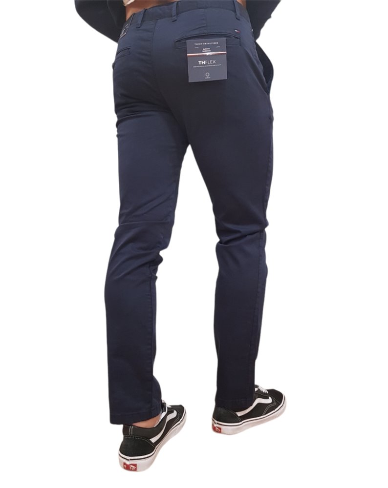 Tommy Hilfiger pantaloni uomo slim fit blu Bleecker Th Flex mw0mw26839-dw5