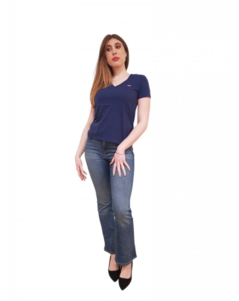 Levi’s t shirt blue scollo a v the perfect 853410064