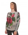 Desigual maglia girocollo a fiori Niagara grigia