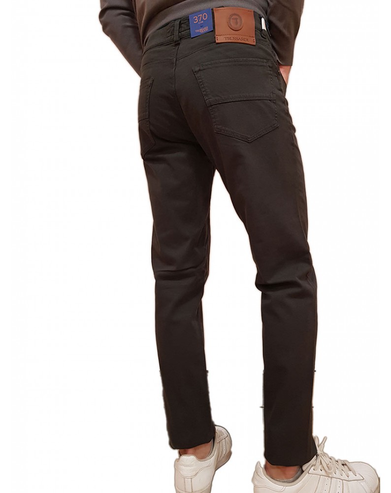 Trussardi pantalone slim 370 close grigio