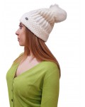 Canadiens cappello Pixie/W bianco con pom pom in pelliccia cai6516498410008