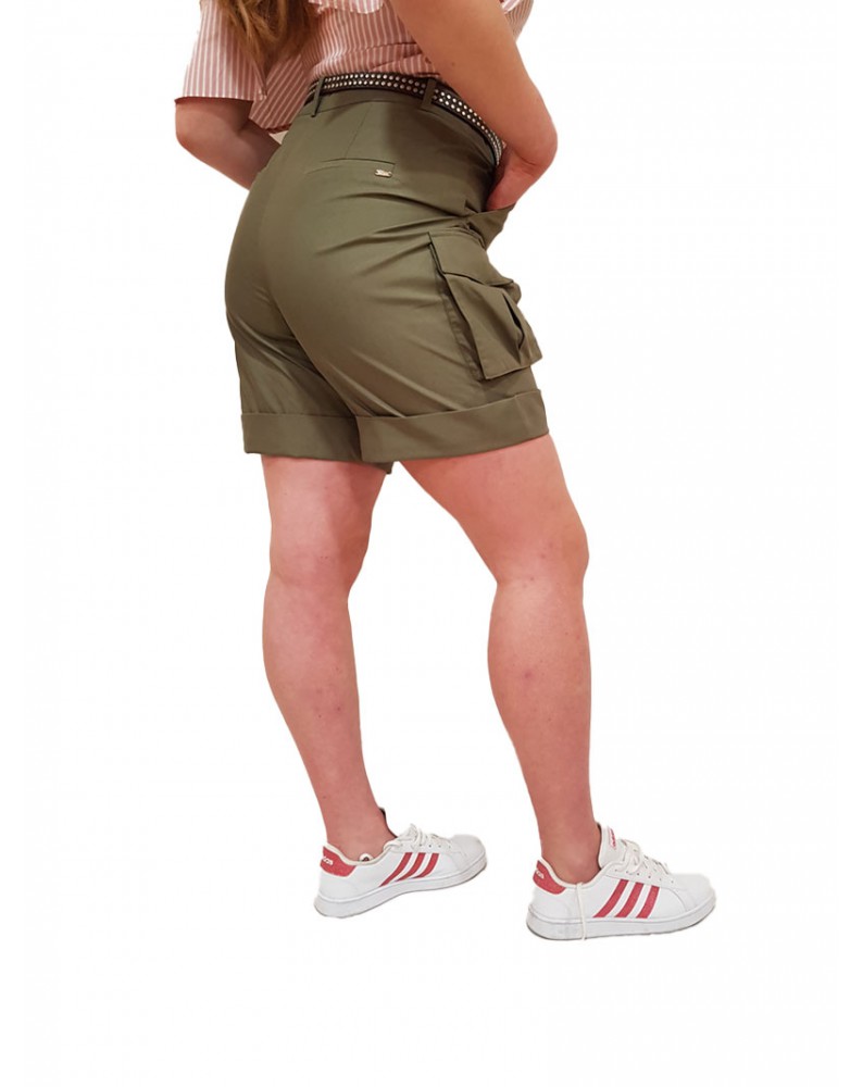 Fracomina shorts cargo verde militare