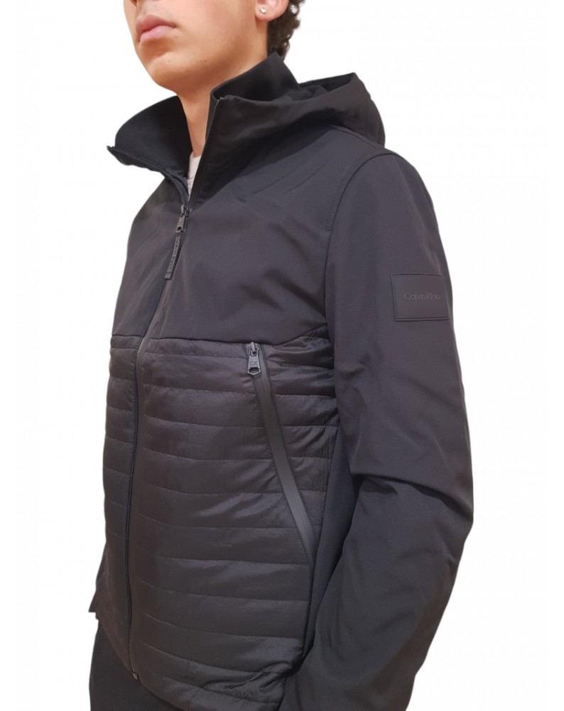 Calvin Klein giacca nera trapuntata con cappuccio Quilted k10k111466beh