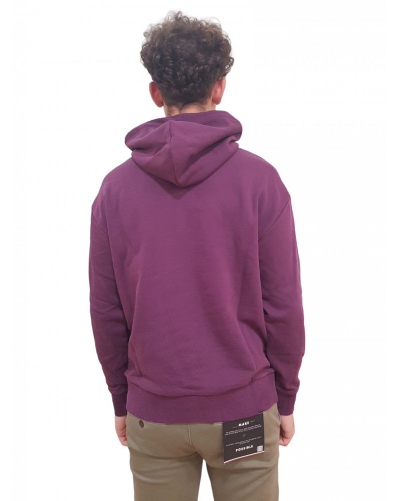 Calvin Klein felpa con cappuccio hero logo italian plum k10k111345vds