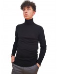 Calvin Klein maglione nero a collo alto in lana merino k10k110420beh