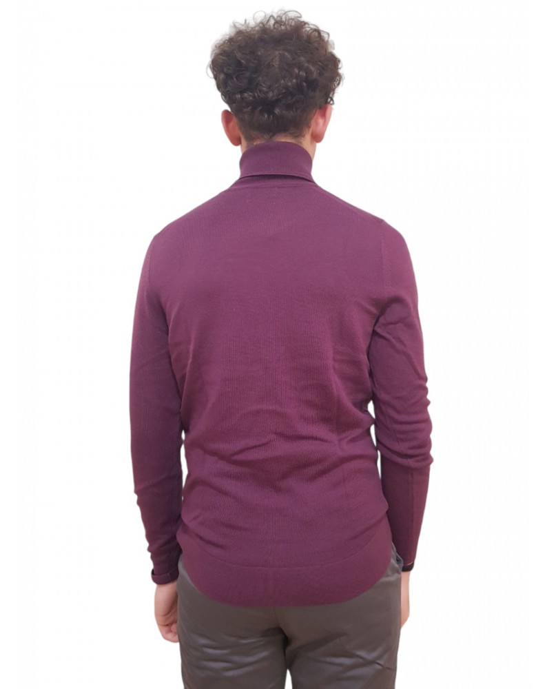 Calvin Klein maglia viola a collo alto in lana merino k10k110420vds