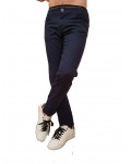 Trussardi pantalone 370 close blue cotone microfantasia rombi