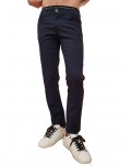 Trussardi pantalone 370 close blue cotone microfantasia rombi