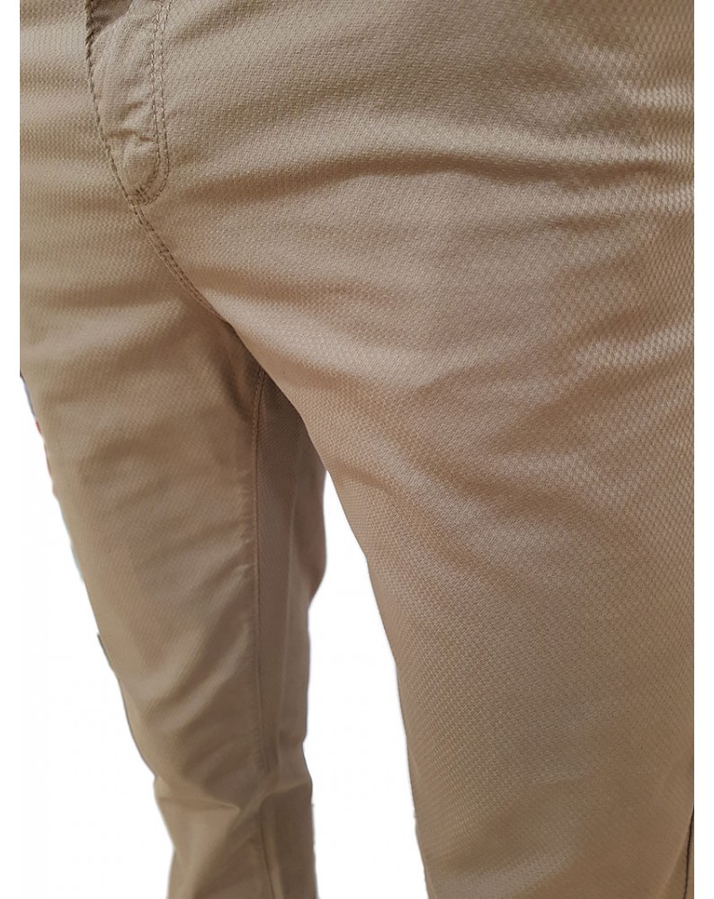 Trussardi pantalone 370 close marrone cotone microfantasia rombi