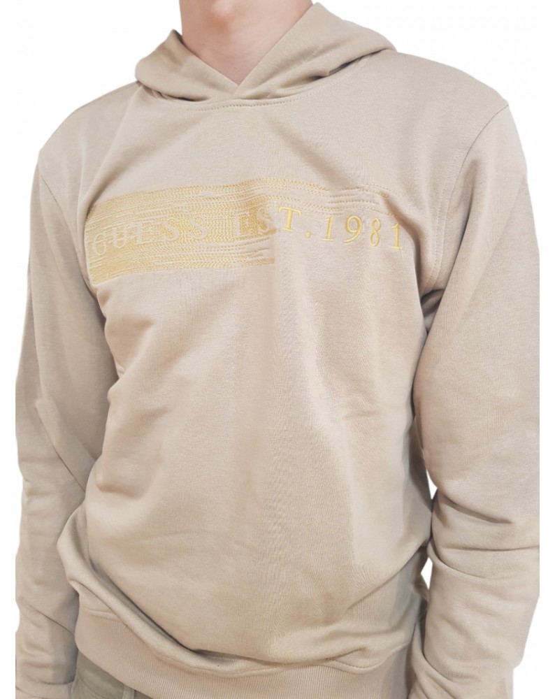 Guess felpa uomo Beau beige con cappuccio m3yq36kbk32-g1fe