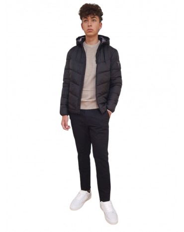 Guess piumino uomo nero con cappuccio puffa m3yl45wfhg2-jblk