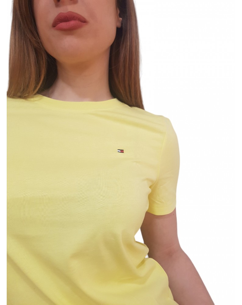 Tommy Hilfiger t shirt con bandierina ricamata yellow tulip modern regular