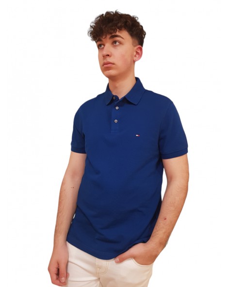 Tommy Hilfiger polo 1985 slim fit con bandierina anchor blue mw0mw17771-c5j