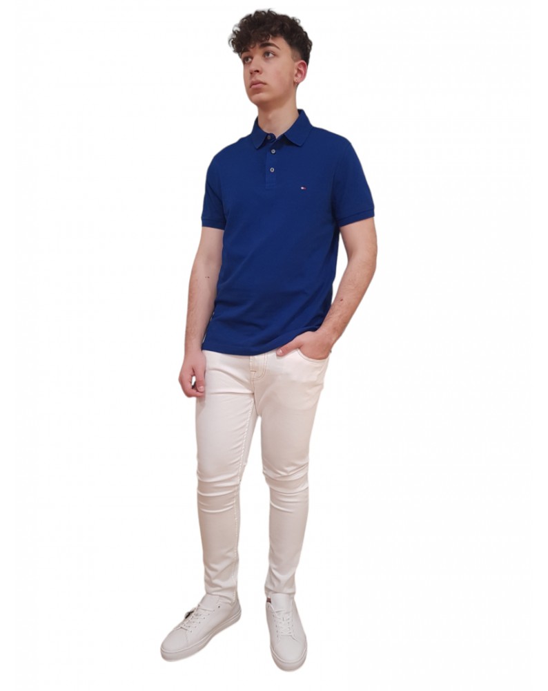 Tommy Hilfiger polo 1985 slim fit con bandierina anchor blue mw0mw17771-c5j