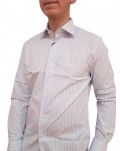 Tommy Hilfiger camicia uomo regular fit flex collar a righe light blue