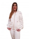 Fracomina felpa bianca donna con cappuccio fj24st9001f401e5-278