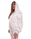 Fracomina felpa bianca donna con cappuccio fj24st9001f401e5-278