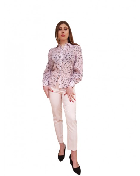 Fracomina camicia rosa fantasia pois fr24st6026w689r-s36