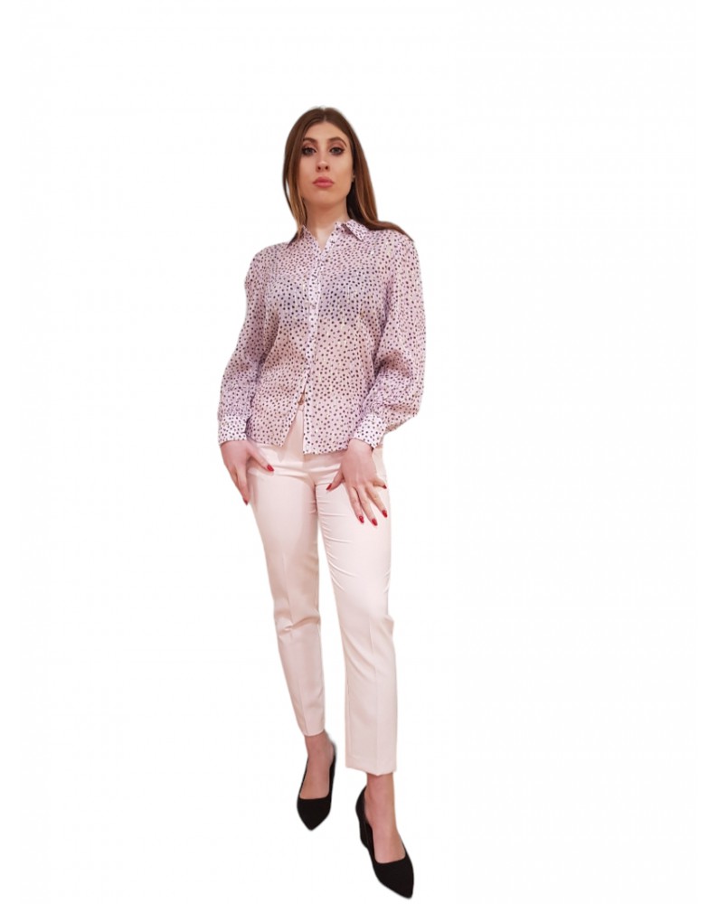 Fracomina camicia rosa fantasia pois fr24st6026w689r-s36