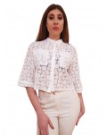 Fracomina camicia bianca cropped in pizzo fr24st6019w62401-278