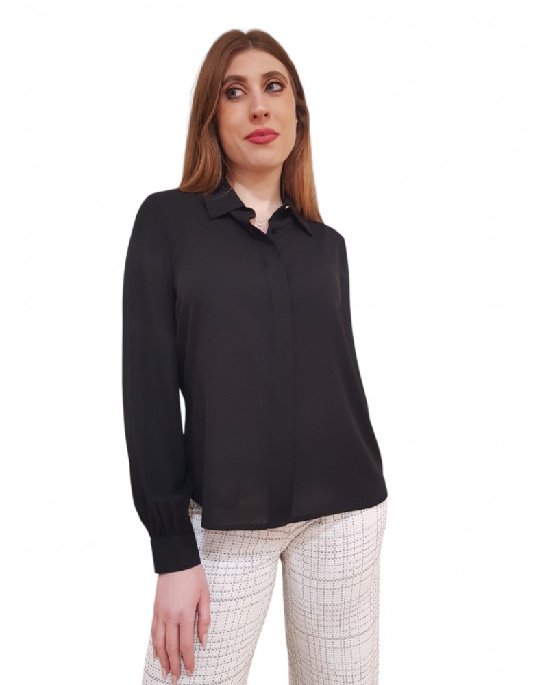 Fracomina camicia nera regular fr24st6025w41201-053