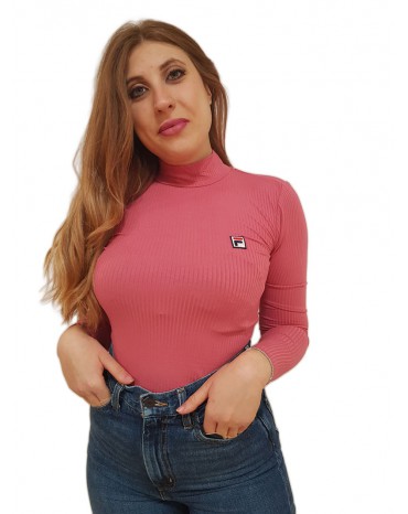 Fila Ceyla maglietta rosa manica lunga mezzo collo