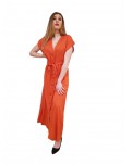 Fracomina abito lungo in tencel cinnamon fj24sd3011w69301-i81