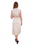 Fracomina abito midi in lino e lurex beige fj24sd1007w48101-s42