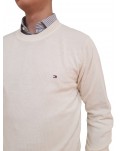 Tommy Hilfiger pullover uomo bianco in maglia tramata mw0mw33511-aef