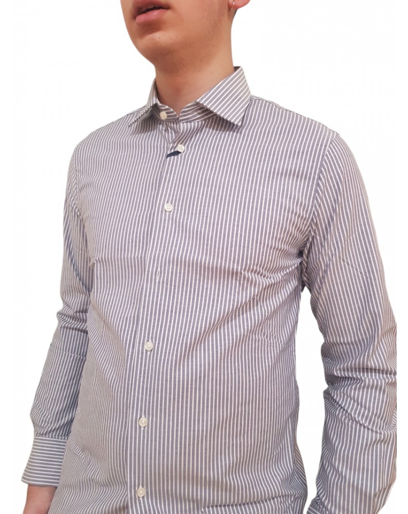 Tommy Hilfiger camicia uomo oxford regular fit a righe mw0mw33838-0a5