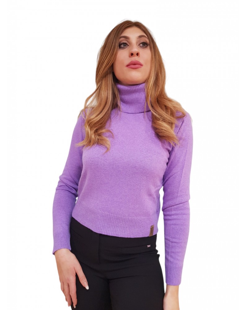 Gaudi maglione dolcevita da donna lilla in lana e cashmere 321fd53037-3688