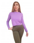 Gaudi maglia girocollo da donna lilla in lana e cashmere 321fd53041-3688