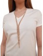 Gaudi t shirt donna bianca con applicazione di strass 411fd64014-2101