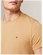 Tommy Hilfiger t shirt uomo extra slim con bandierina classic beige mw0mw10800rbl