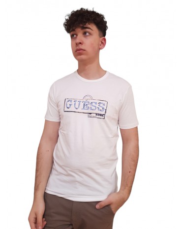 Guess t shirt bianca box logo m4gi26j1314-g011